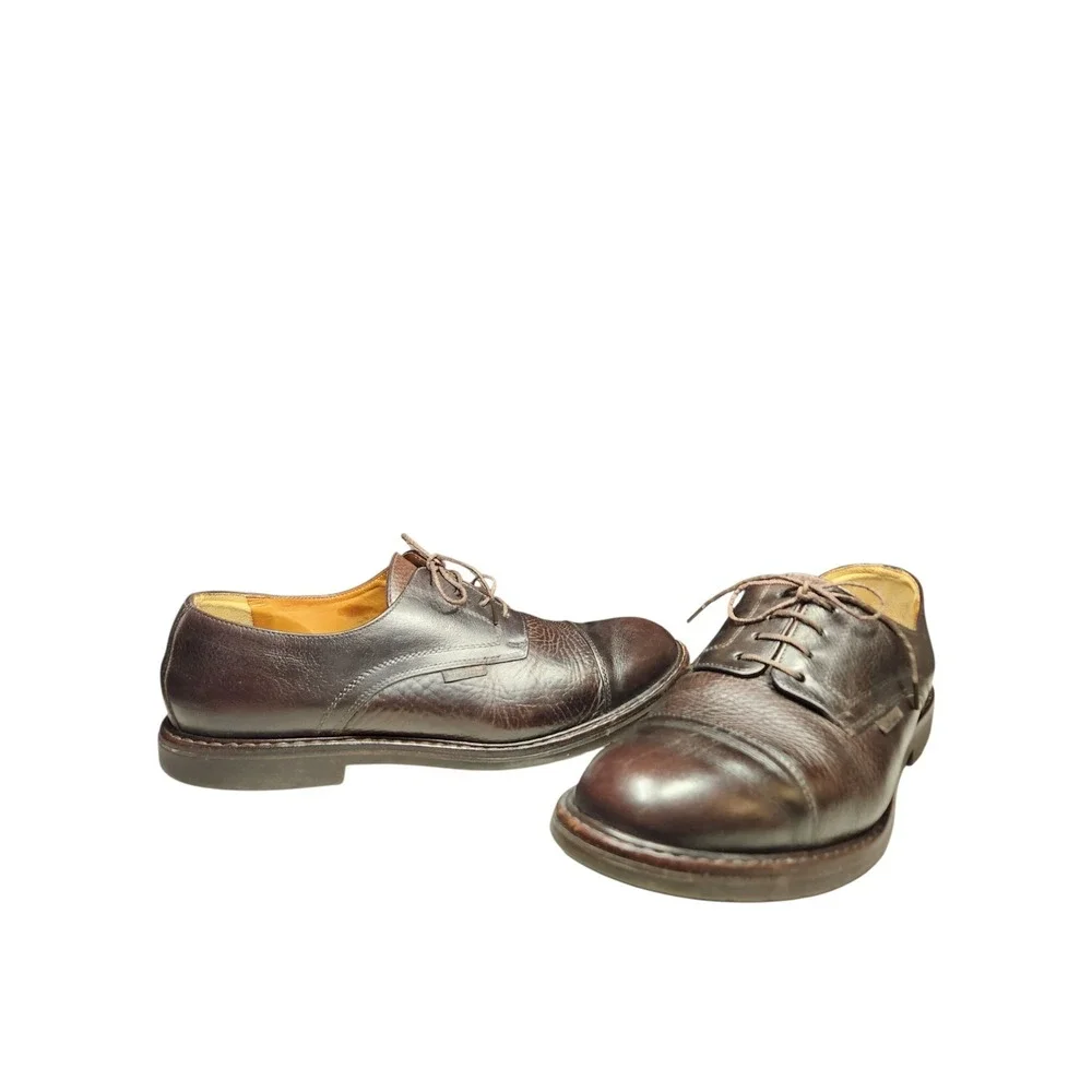 Mephisto Brown Leather Cap Derby Oxford Shoes Luxury Goodyear Welt Heritage 11.5